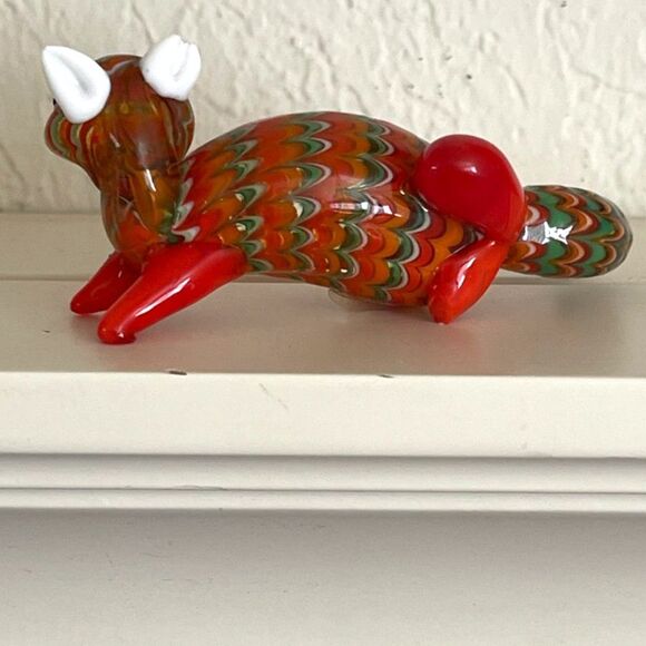 Fitz and Floyd Blown Glass Menagerie Racoon Fox Figurine Miniature *READ - Picture 3 of 7